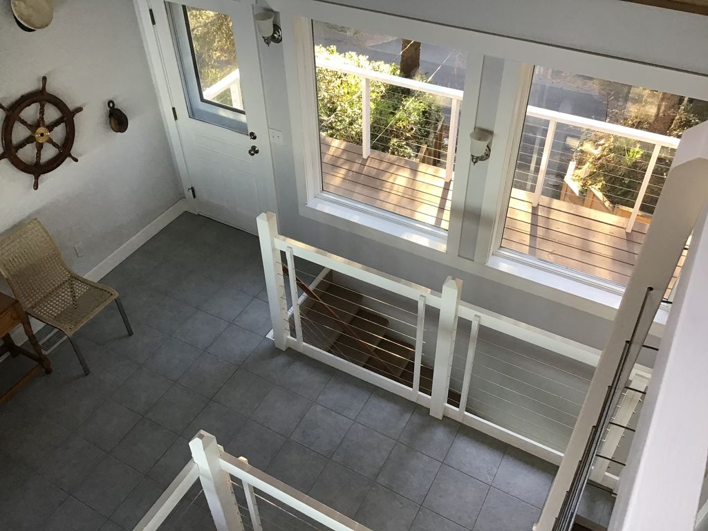 View from the loft to the third floor deck which over looks the Cascade Range.