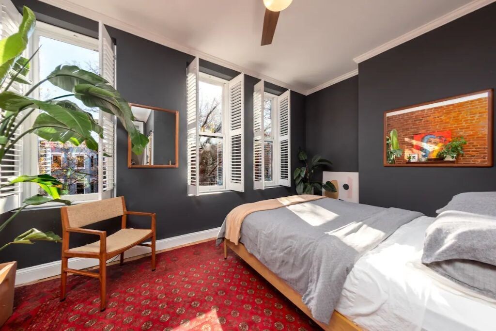 The primary bedroom has a queen-size mattress recommended by Wirecutter
