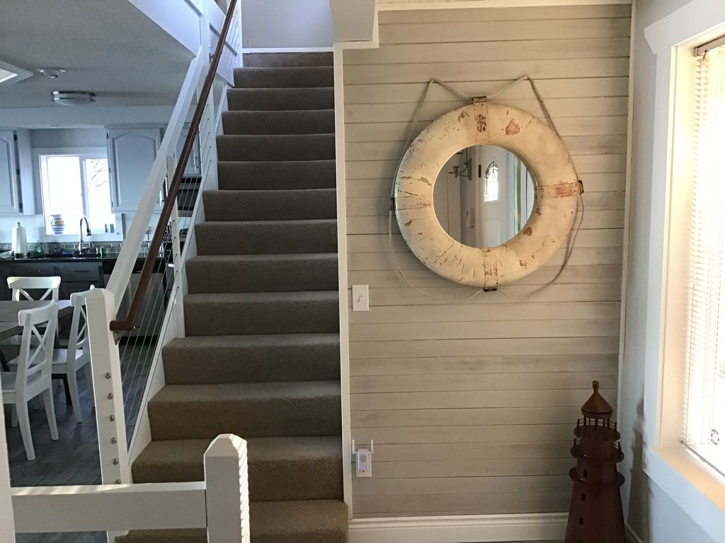 View from the Main Entry to the stairway leading to the third floor.