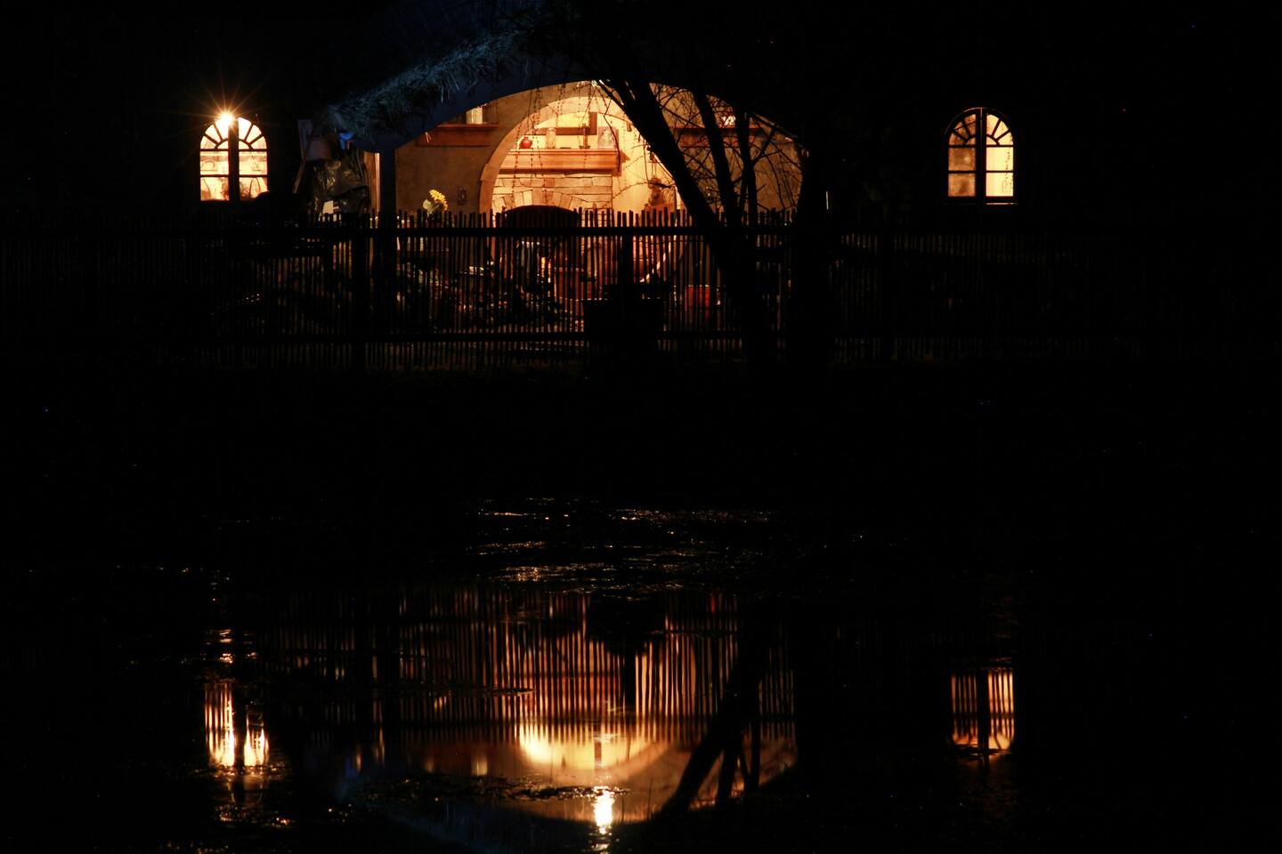 Night Reflection in the Mill Pond. "All the Comforts of Home" is truly a magical place!