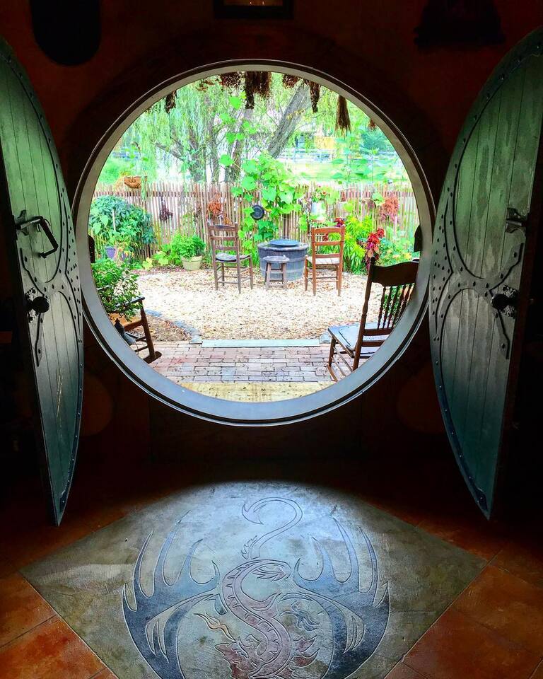 There is "Magic" inside and out! The  Dragon that Randy hand carved into the floor will greet our guest as  they cross the threshold. 