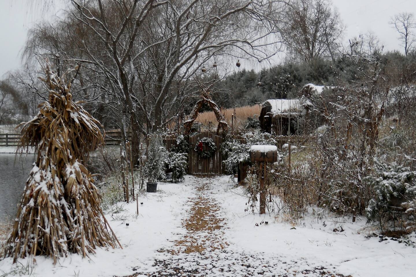 Our first skiff of Snow!!!! "All the Comforts of Home" provides a ~One of a Kind~ 4 Season "Adventure" that is truly a ~ Magical ~ Experience. Our Old Fashioned Woodsy and Winter decorations are second to none!