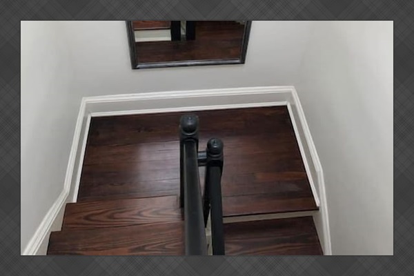 Three levels in total with washer and dryer at top of stairs
