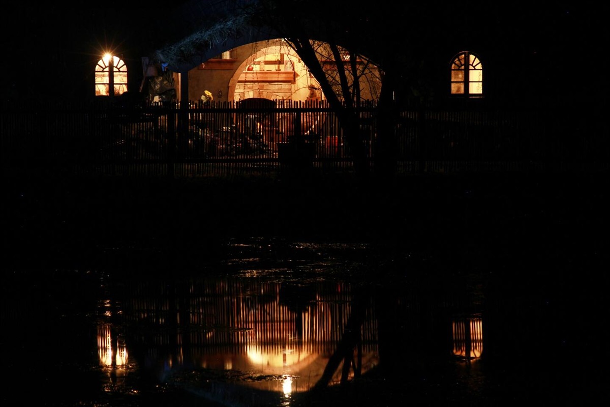 Night Reflection in the Mill Pond. "All the Comforts of Home" is truly a magical place!